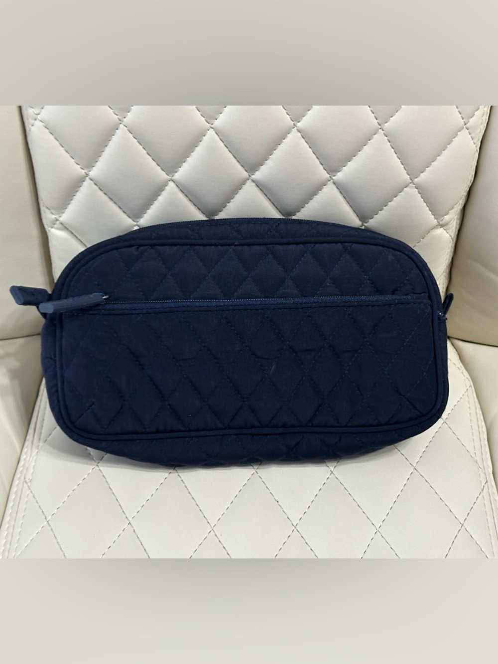 Vera Bradley Classic Navy Microfiber Cosmetic & medicine Travel Bag - Picture 8 of 9